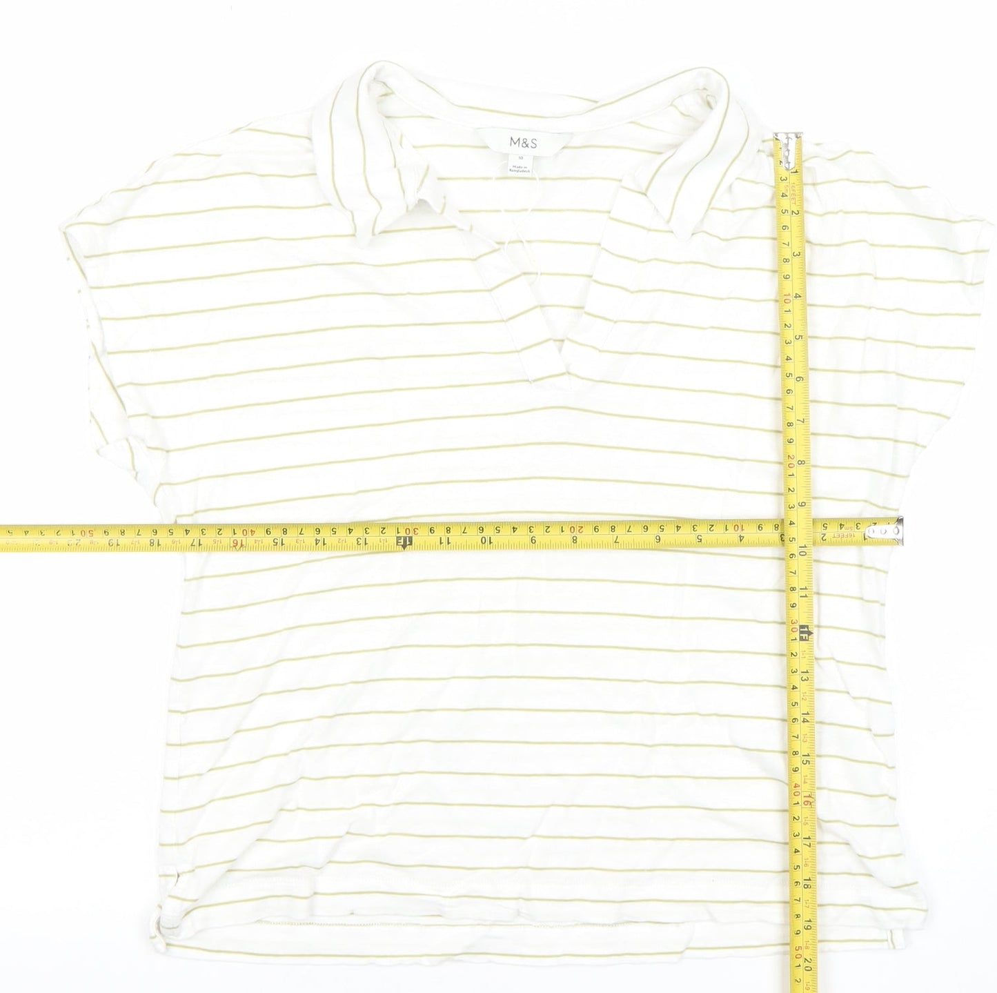 Womens UK Size 10 Marks and Spencer White Tunic Polo