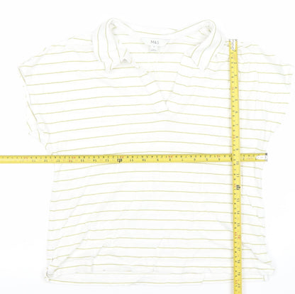 Womens UK Size 10 Marks and Spencer White Tunic Polo