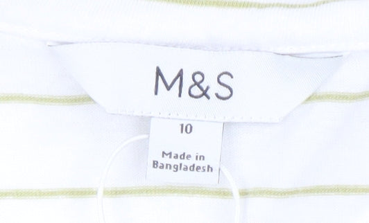 Womens UK Size 10 Marks and Spencer White Tunic Polo