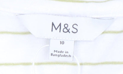 Womens UK Size 10 Marks and Spencer White Tunic Polo