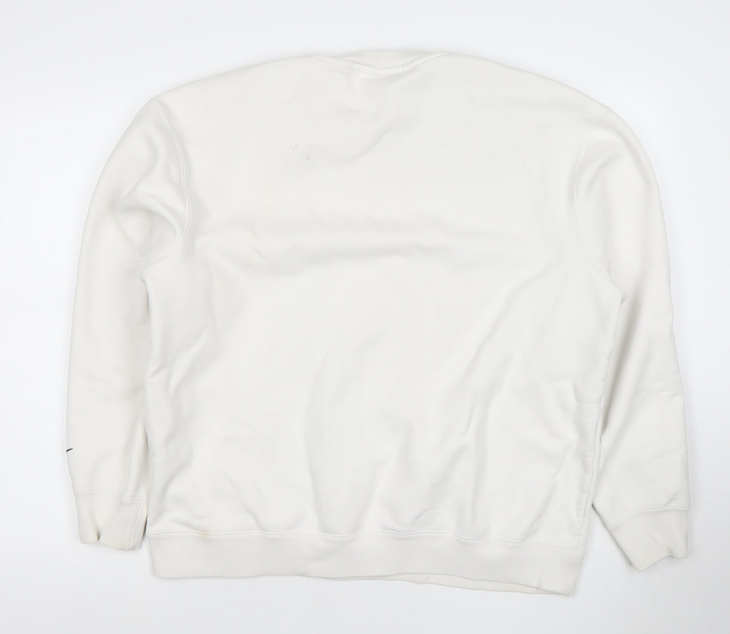 Nike Women's White Pullover Sweatshirt L Just Do It Logo Cotton Blend