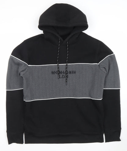Mens UK Size M Brave Soul Black Pullover Hoodie