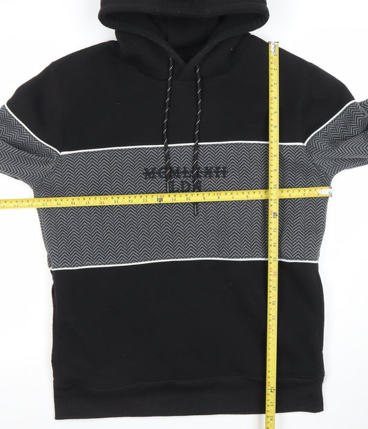Mens UK Size M Brave Soul Black Pullover Hoodie