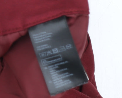 H&M Women Red Cotton Stretch Button Mini Skirt Size 10