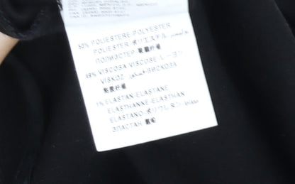 Benetton Womens Black Wide-Leg Trousers Size 12 Classic Workwear