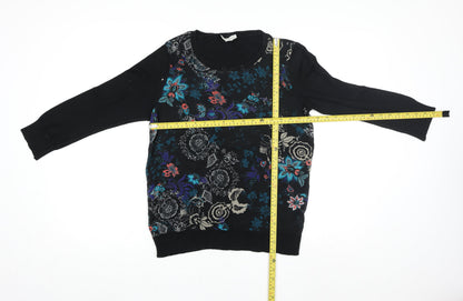 Womens UK Size 12 Monsoon Black Tunic Blouse