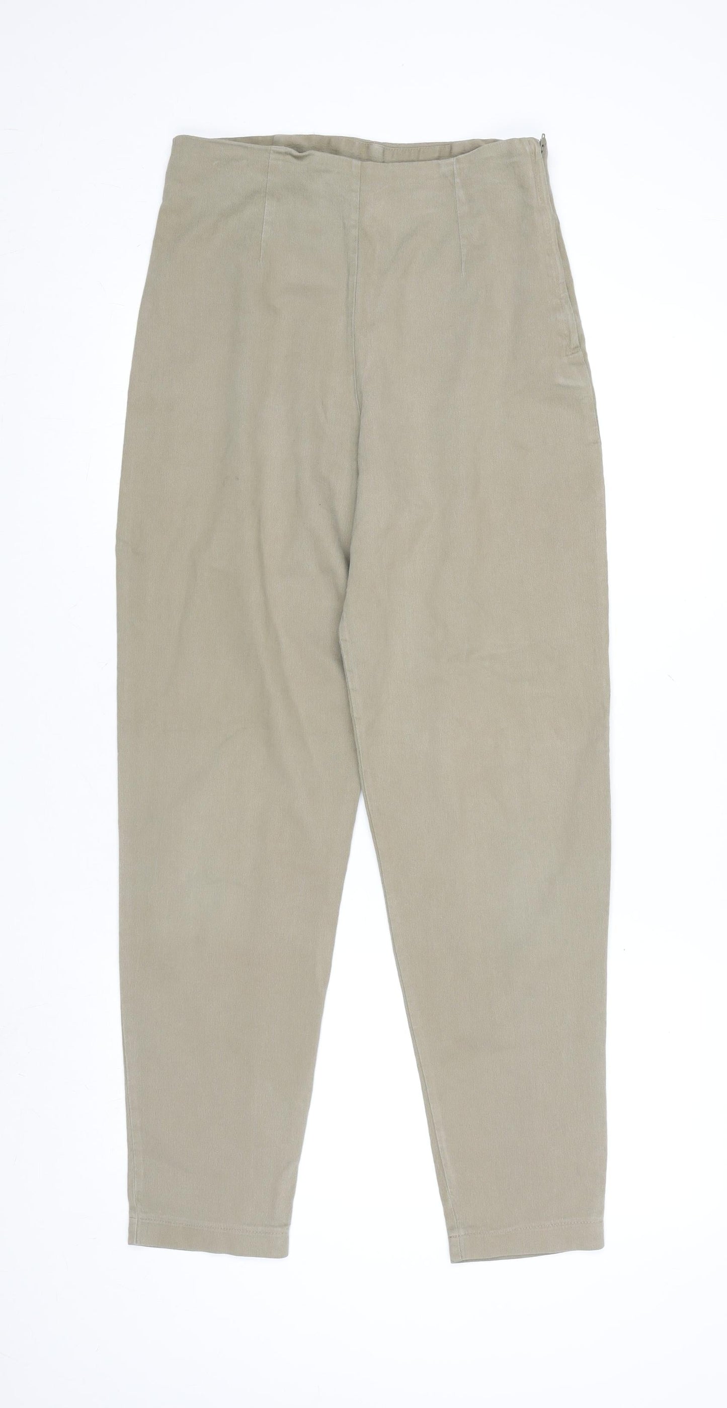 Next Women’s Beige Stretch Cotton Straight Leg Trousers UK 14