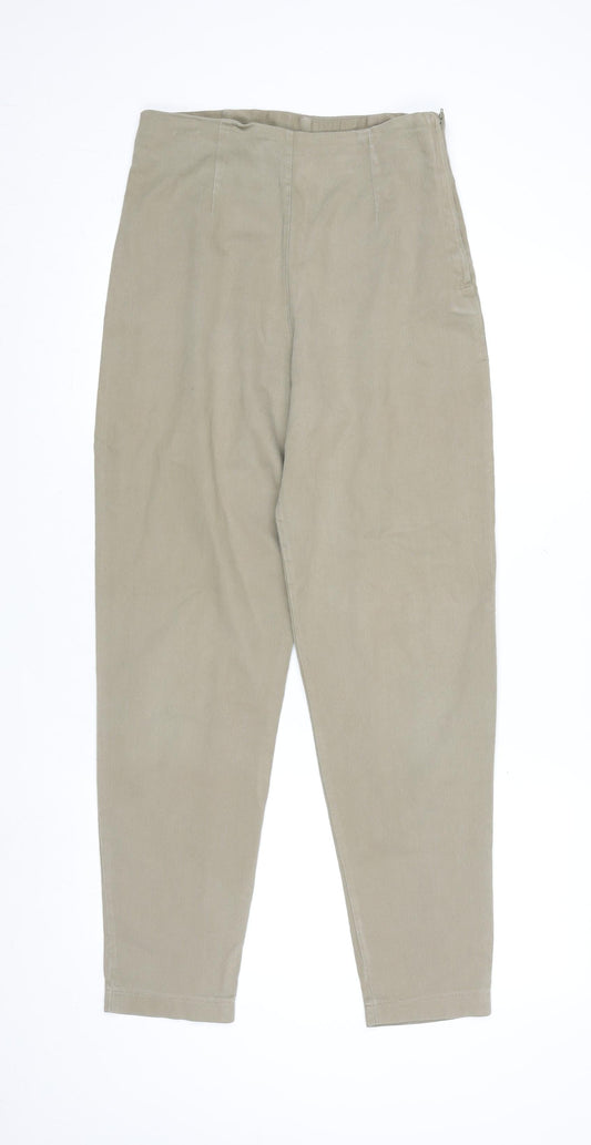 Next Women’s Beige Stretch Cotton Straight Leg Trousers UK 14