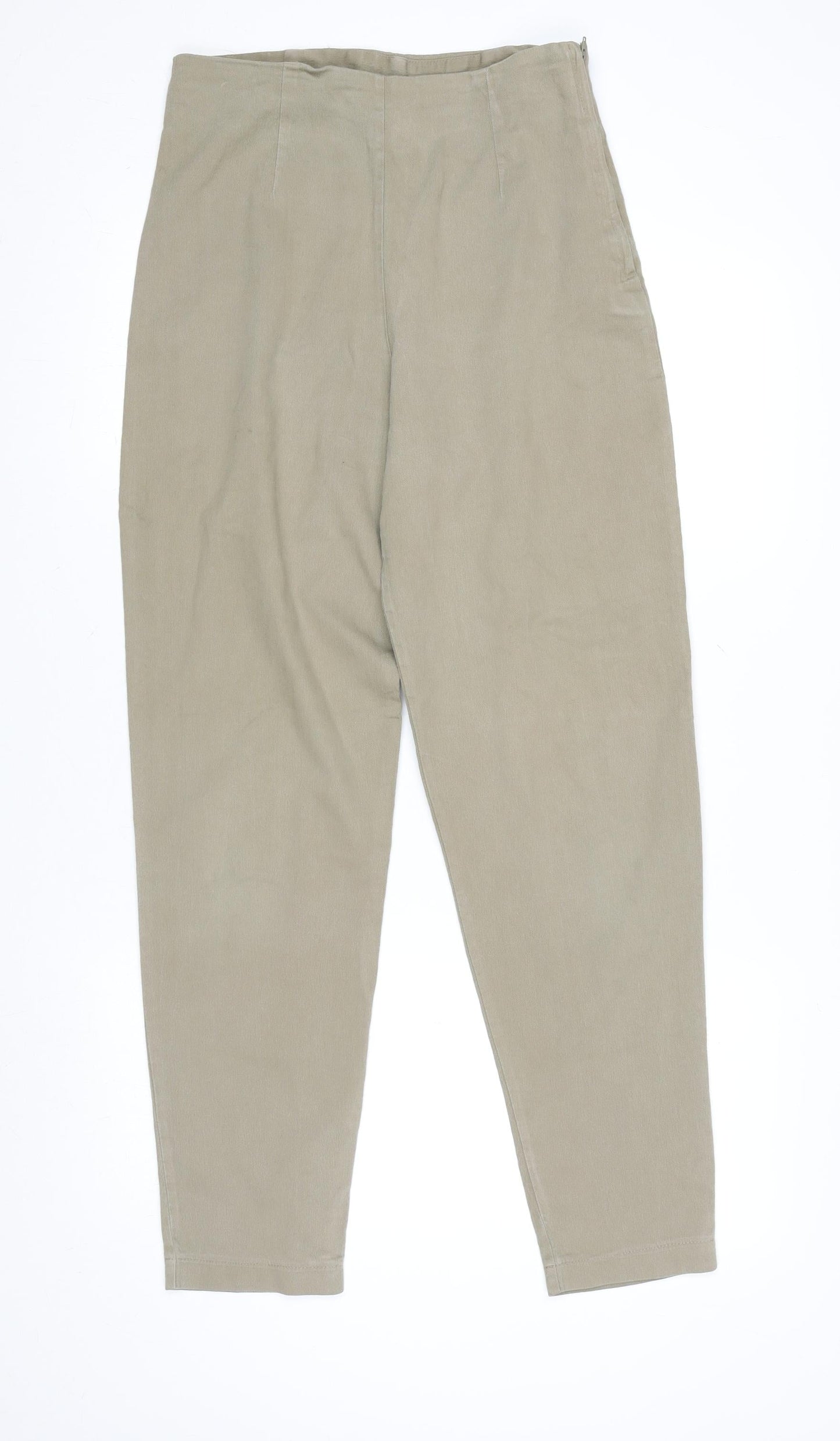 Next Women’s Beige Stretch Cotton Straight Leg Trousers UK 14