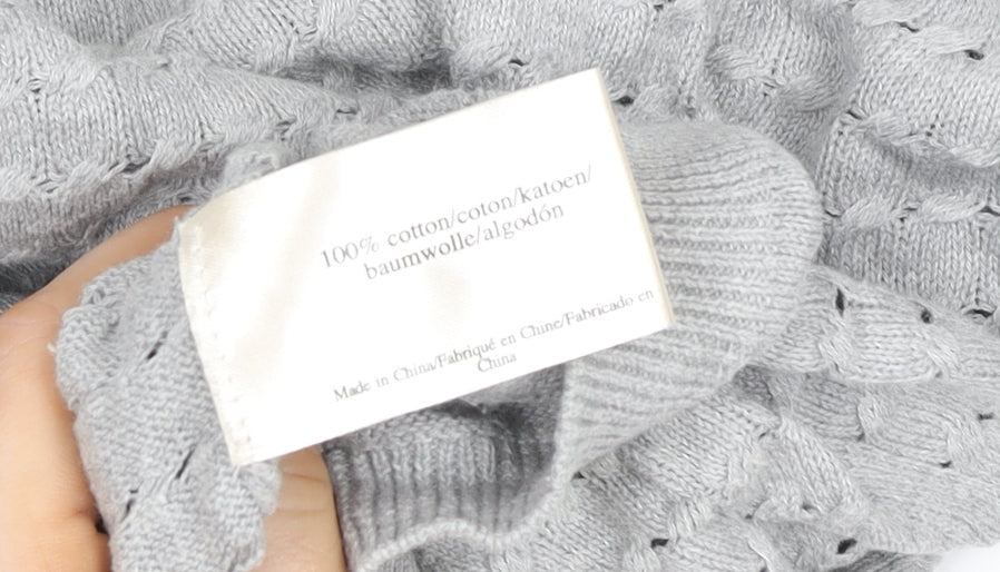 Laura Ashley Women’s Grey Cable-Knit Cotton Cardigan UK 12