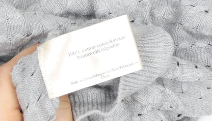 Laura Ashley Women’s Grey Cable-Knit Cotton Cardigan UK 12