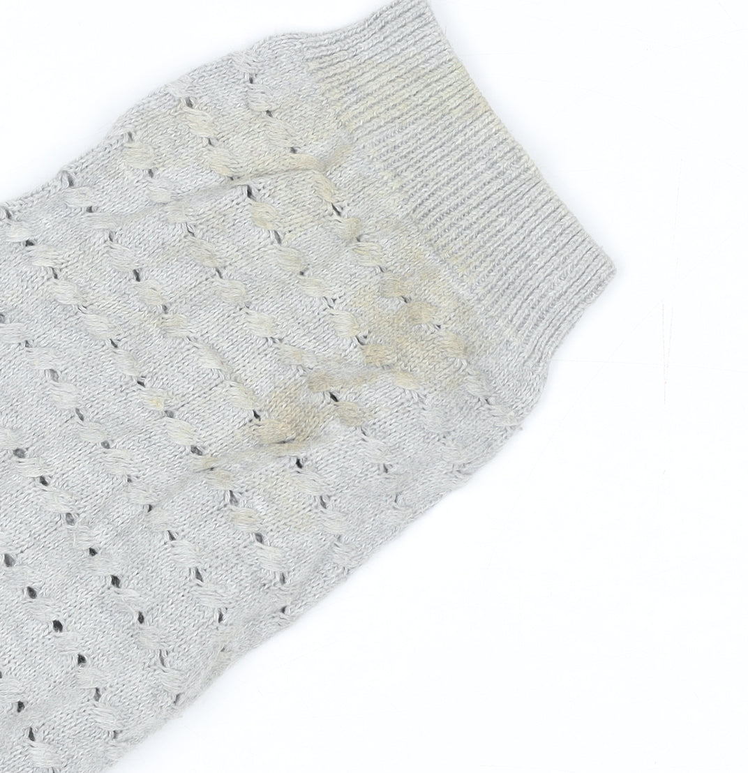 Laura Ashley Women’s Grey Cable-Knit Cotton Cardigan UK 12