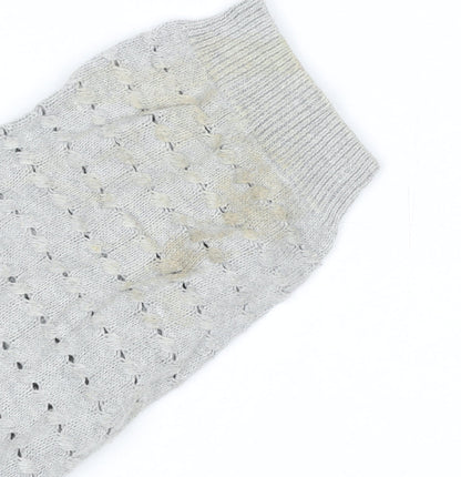 Laura Ashley Women’s Grey Cable-Knit Cotton Cardigan UK 12