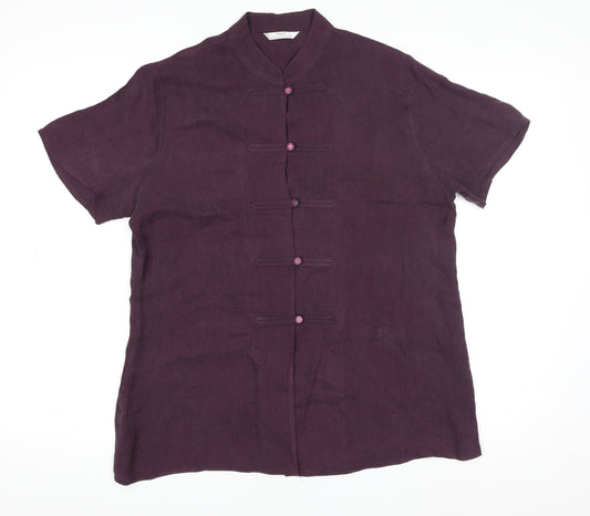 Womens UK Size 14 Marks and Spencer Purple Kimono Blouse