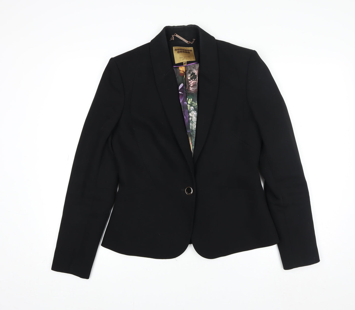 Ted Baker Women's Black Single-Breasted Working Title Blazer UK 12