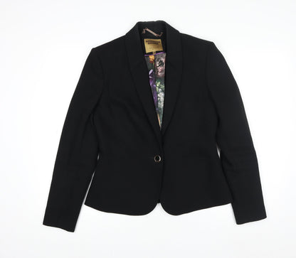 Ted Baker Women's Black Single-Breasted Working Title Blazer UK 12