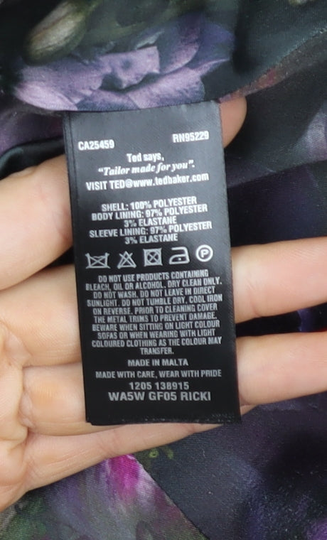 Ted Baker Women's Black Single-Breasted Working Title Blazer UK 12