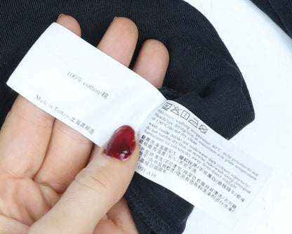 Laura Ashley Women’s Black 3/4 Sleeve Roll Neck Cotton Jersey Blouse UK 12