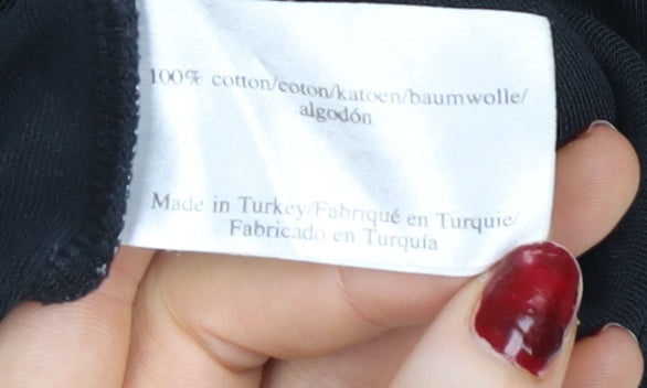 Laura Ashley Women’s Black 3/4 Sleeve Roll Neck Cotton Jersey Blouse UK 12