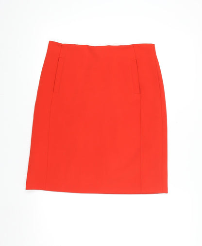 Marks and Spencer Womens Orange Size 10 Knee Length Pencil Skirt