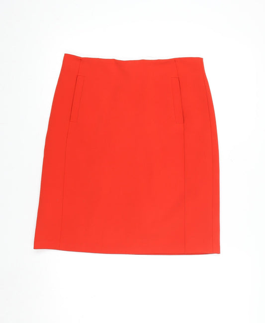Marks and Spencer Womens Orange Size 10 Knee Length Pencil Skirt