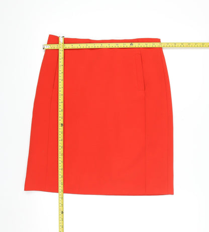 Marks and Spencer Womens Orange Size 10 Knee Length Pencil Skirt