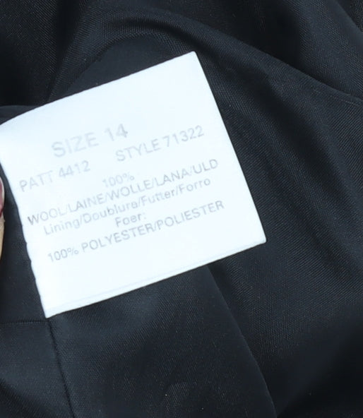 Windsmoor Women Black Size 14 Pure New Wool Lined Tailored Blazer