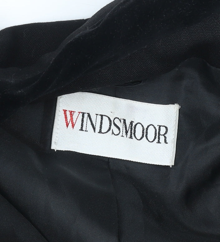 Windsmoor Women Black Size 14 Pure New Wool Lined Tailored Blazer