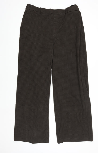 UNIQLO Mens Brown Check Trousers XL Elastic Waist Relaxed Fit
