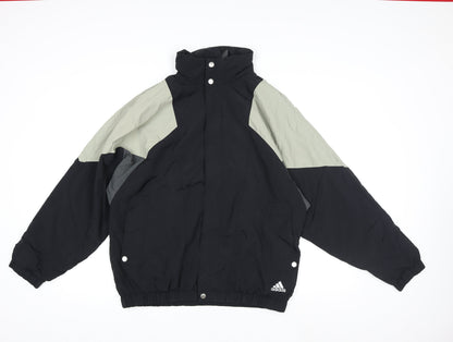 Adidas Men's Black M Bomber Jacket Full Zip Nylon Windproof