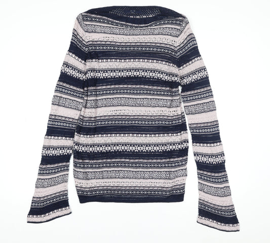 Next Women’s Blue Fair Isle Knit Jumper Dress Size 10 Long Sleeve