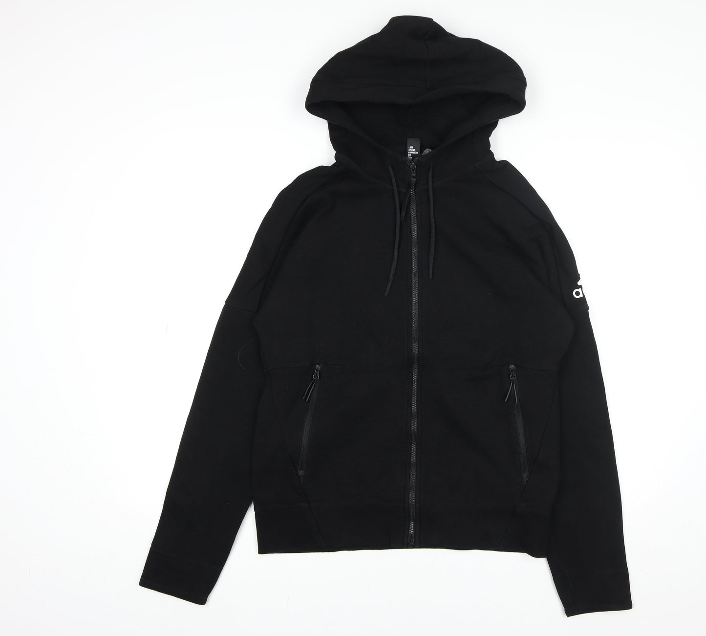 Adidas Men's Black M Basic Full Zip Hooded Activewear Jacket