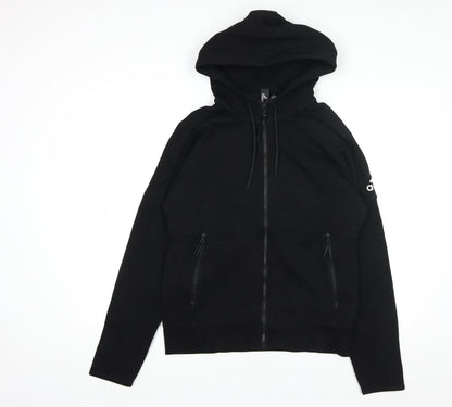 Adidas Men's Black M Basic Full Zip Hooded Activewear Jacket
