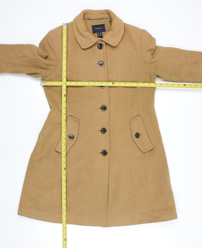 Womens UK Size 12 Lands' End Beige Pea Coat