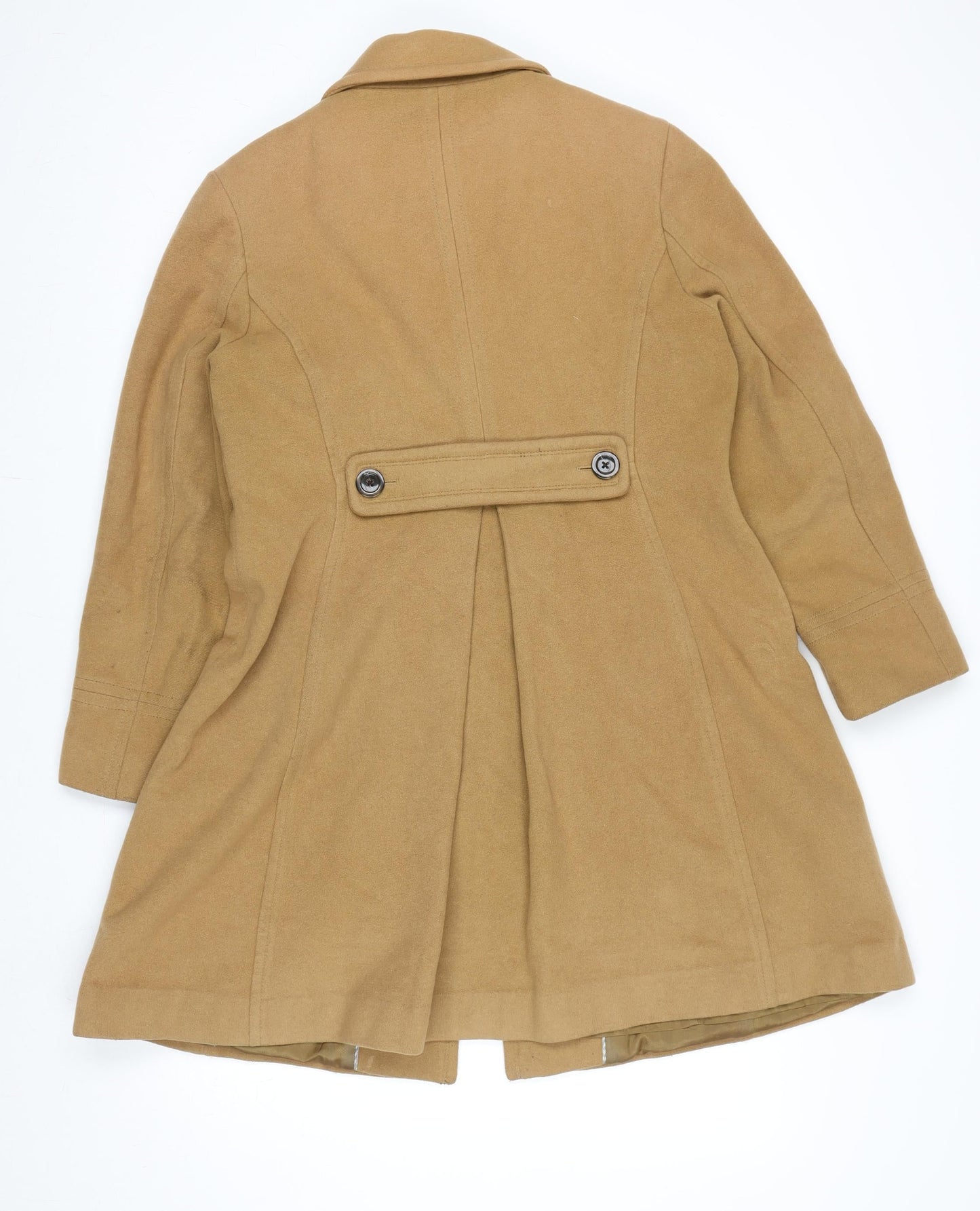 Womens UK Size 12 Lands' End Beige Pea Coat