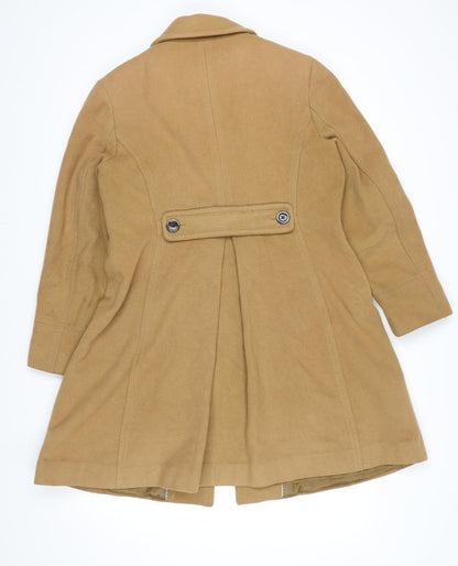 Womens UK Size 12 Lands' End Beige Pea Coat