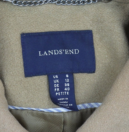 Womens UK Size 12 Lands' End Beige Pea Coat