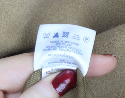 Womens UK Size 12 Lands' End Beige Pea Coat