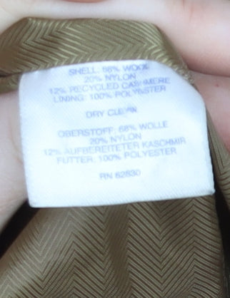 Womens UK Size 12 Lands' End Beige Pea Coat