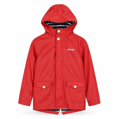 Peter Storm Boys Red Waterproof Hooded Rain Coat Jacket 9-10 Years