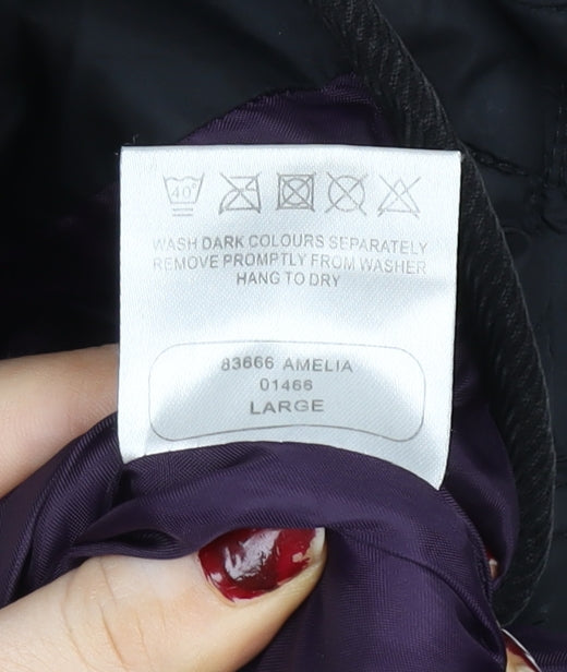 Alexon Women’s Black Quilted Mid-Length Jacket Size L