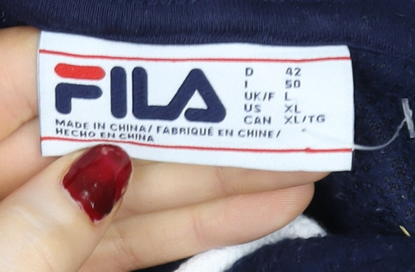 Womens UK Size L FILA Blue Pullover Hoodie