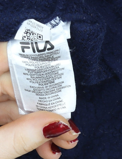 Womens UK Size L FILA Blue Pullover Hoodie