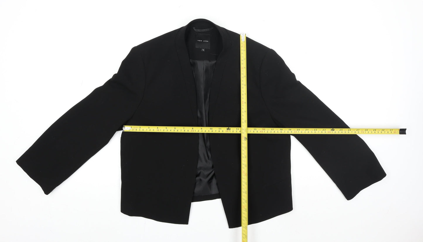 New Look Women’s Black Regular Fit Blazer UK 14 Single-Breasted Jacket