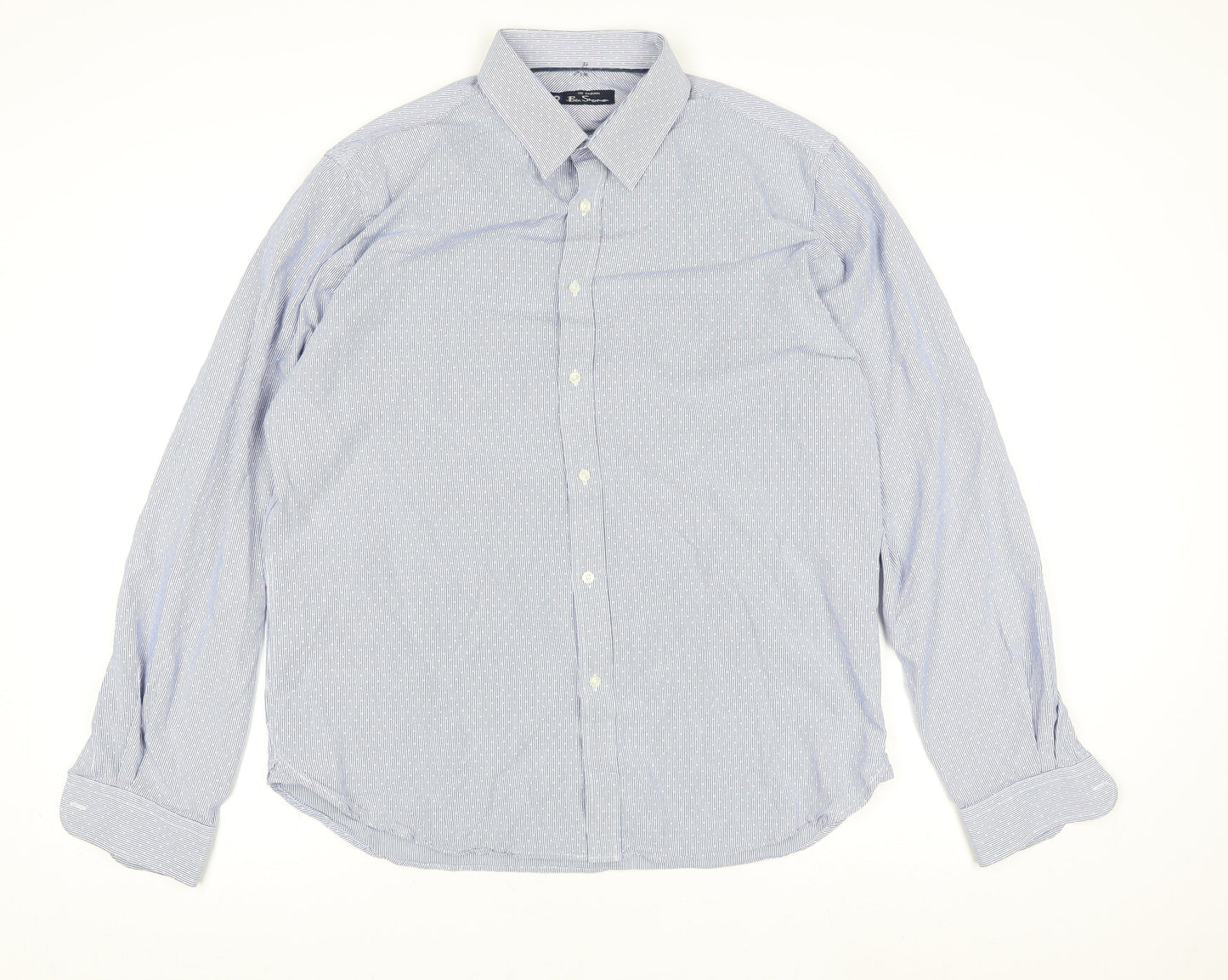 Mens UK Collar Size L Ben Sherman Smart Blue  Dress Shirt