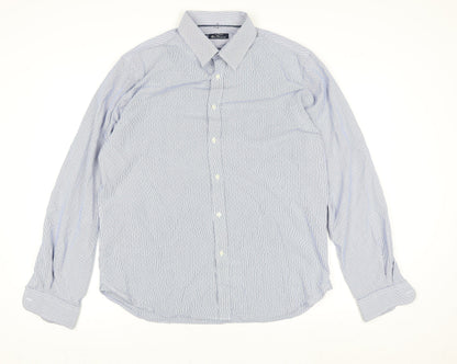Mens UK Collar Size L Ben Sherman Smart Blue  Dress Shirt
