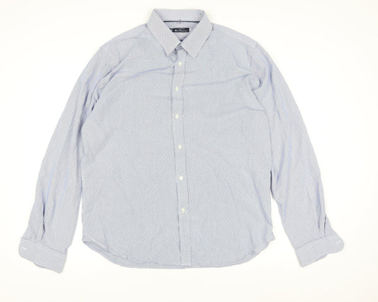 Mens UK Collar Size L Ben Sherman Smart Blue  Dress Shirt
