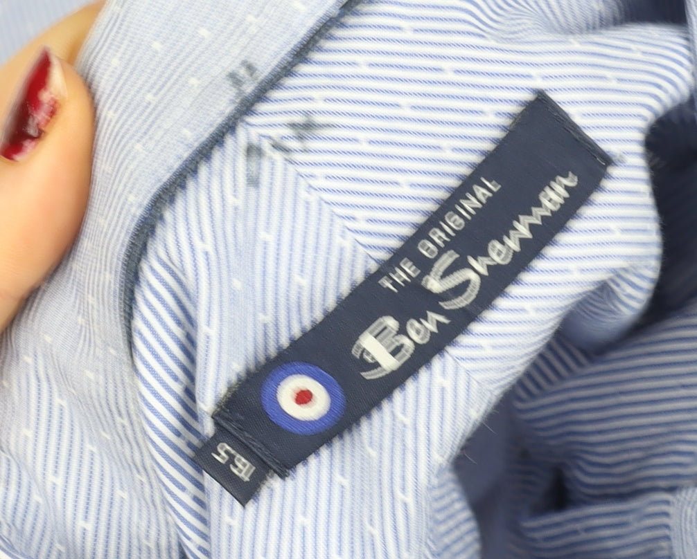 Mens UK Collar Size L Ben Sherman Smart Blue  Dress Shirt