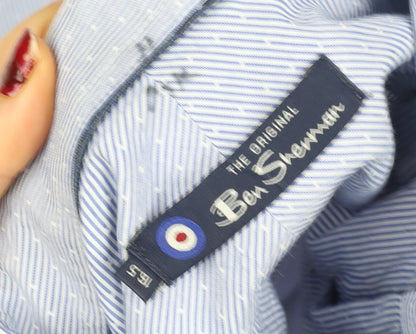 Mens UK Collar Size L Ben Sherman Smart Blue  Dress Shirt