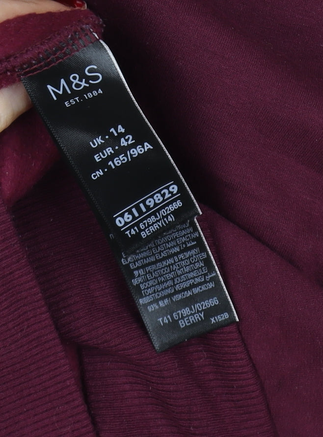 Womens UK Size 14 Marks and Spencer Red Pullover Sweatshirt